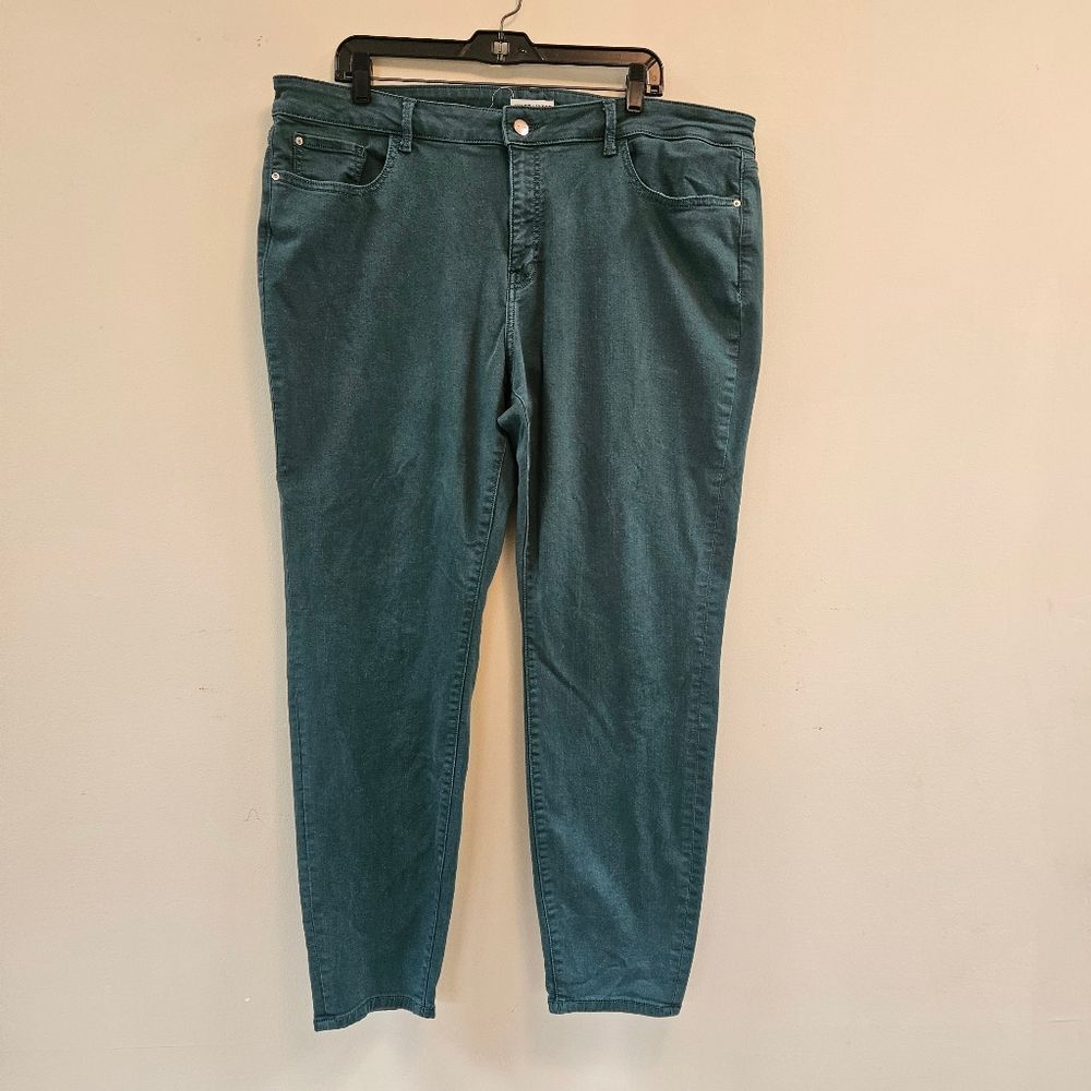 Warp Weft Jeans Women Sz 22x30 Mallard Green JFK New York City Skinny